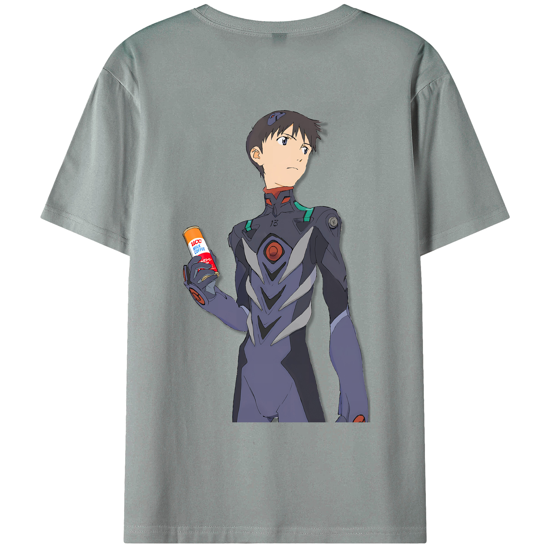 （画像用） EVA 新世紀エヴァンゲリオン 綿100％ メンズ半袖Tシャツ（バックプリント） 通気性